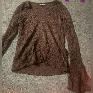 black Lace Long Sleeve Top American Eagle